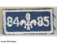 Click to enlarge 1984-85 Year Bar